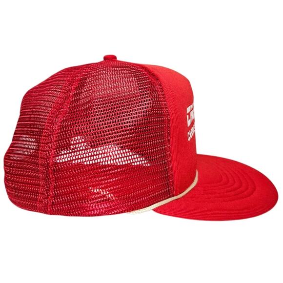 Vintage Chevron Carriers Trucker Hat Snapback Cap Red White Capital Mesh Bach - Picture 2 of 9